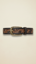 Charcoal Full-Grain Leather Western Belt