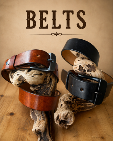 Stitched Full Grain Leather Belt